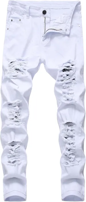 Men's Jeans Comfort Stretch Denim Straight Leg Relaxed Fit Jeans Foam Star