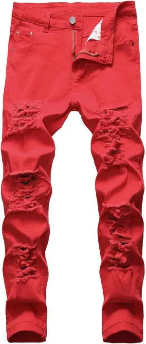 Men's Jeans Comfort Stretch Denim Straight Leg Relaxed Fit Jeans Foam Star