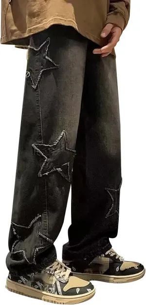 Men's Jeans Comfort Stretch Denim Straight Leg Relaxed Fit Jeans for Men
