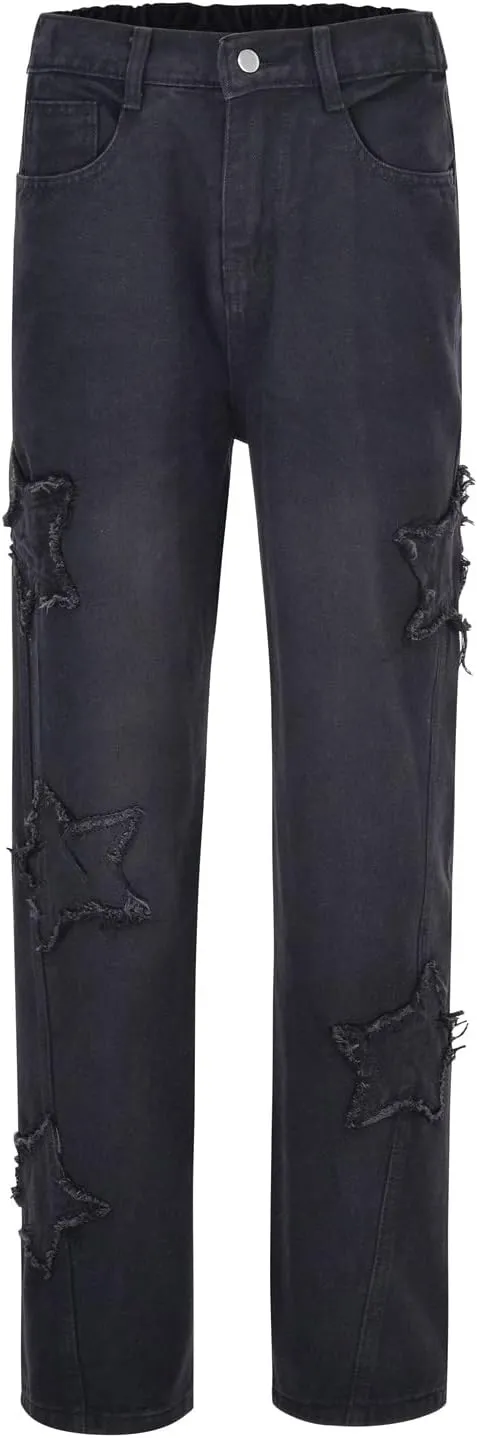 Men's Jeans Comfort Stretch Denim Straight Leg Relaxed Fit Jeans for Men
