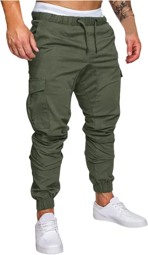 Mens Jeans Pants Relaxed Fit Cuffed Ankle Active Athletic Workout Sweatpants Tapered Sweatpants Casual Fashion Joggers