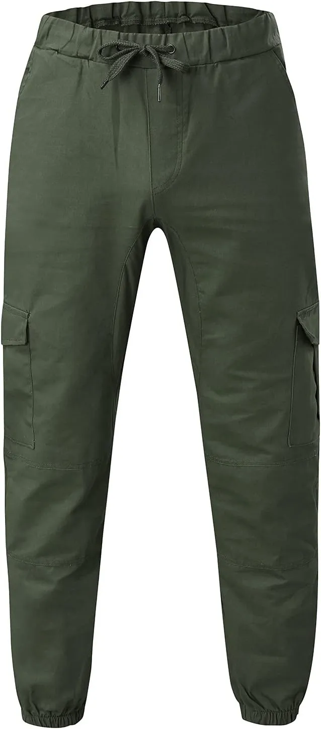 Mens Jeans Pants Relaxed Fit Cuffed Ankle Active Athletic Workout Sweatpants Tapered Sweatpants Casual Fashion Joggers