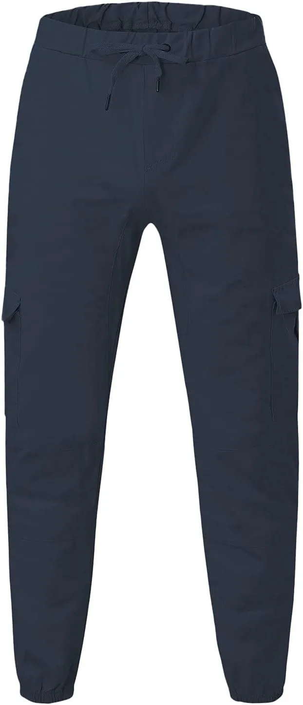 Mens Jeans Pants Relaxed Fit Cuffed Ankle Active Athletic Workout Sweatpants Tapered Sweatpants Casual Fashion Joggers