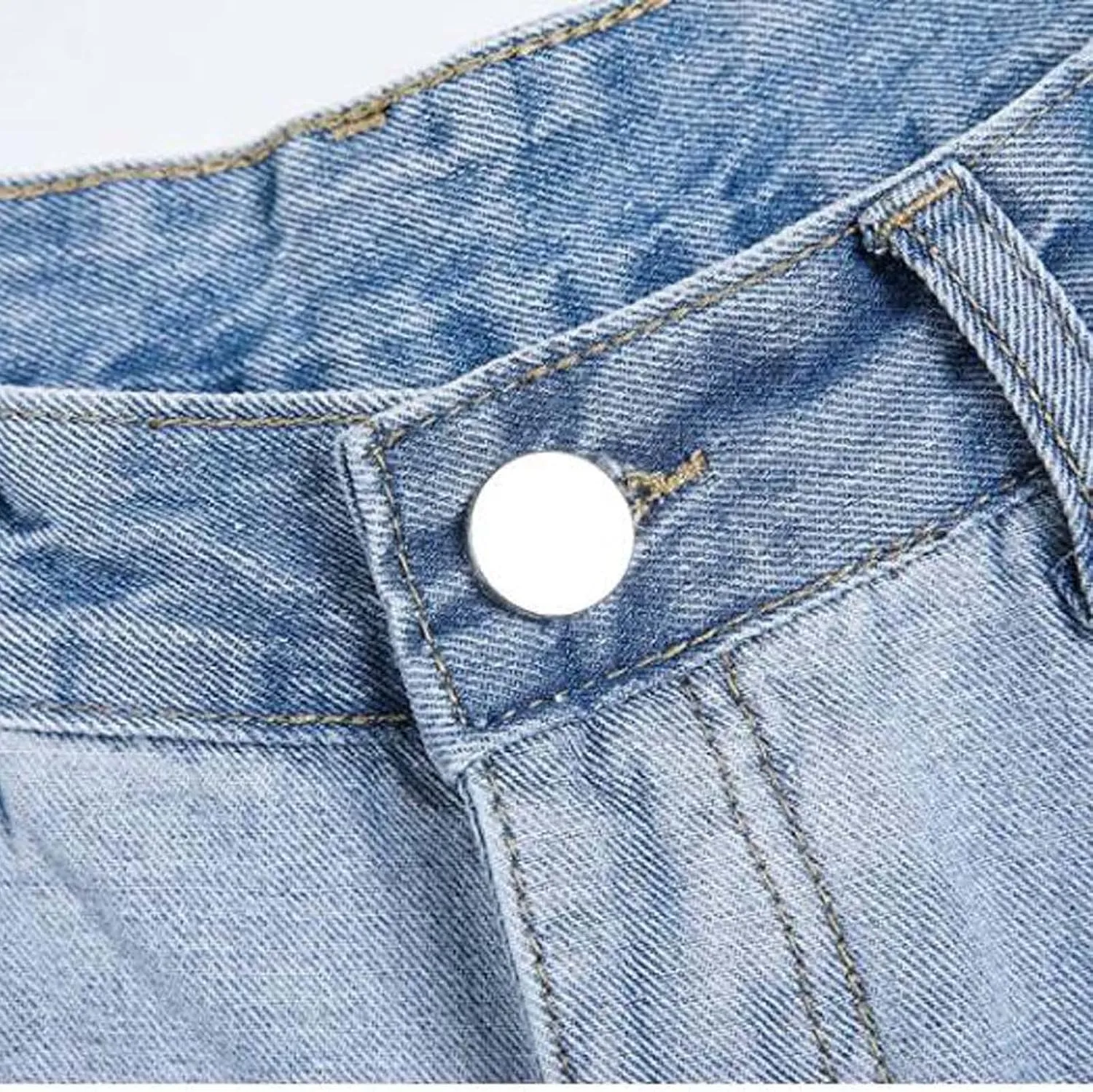 Men's Jeans Patchwork Jeans Pants Vintage Casual Relaxed Fit Jeans Trousers Denim Pants