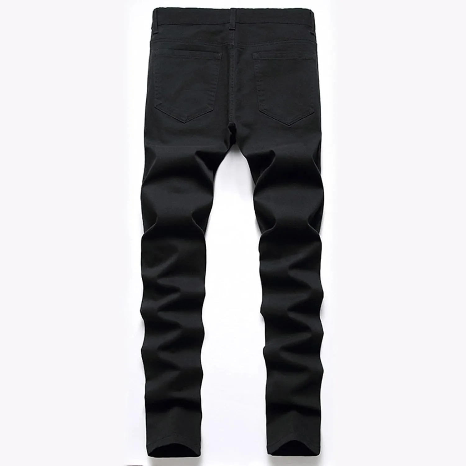 Mens Jeans Slim Fit Athletic Fit Jeans Ripped Distressed Holes Loose Embroidery Hip Hop Denim Pants Oversized Pants