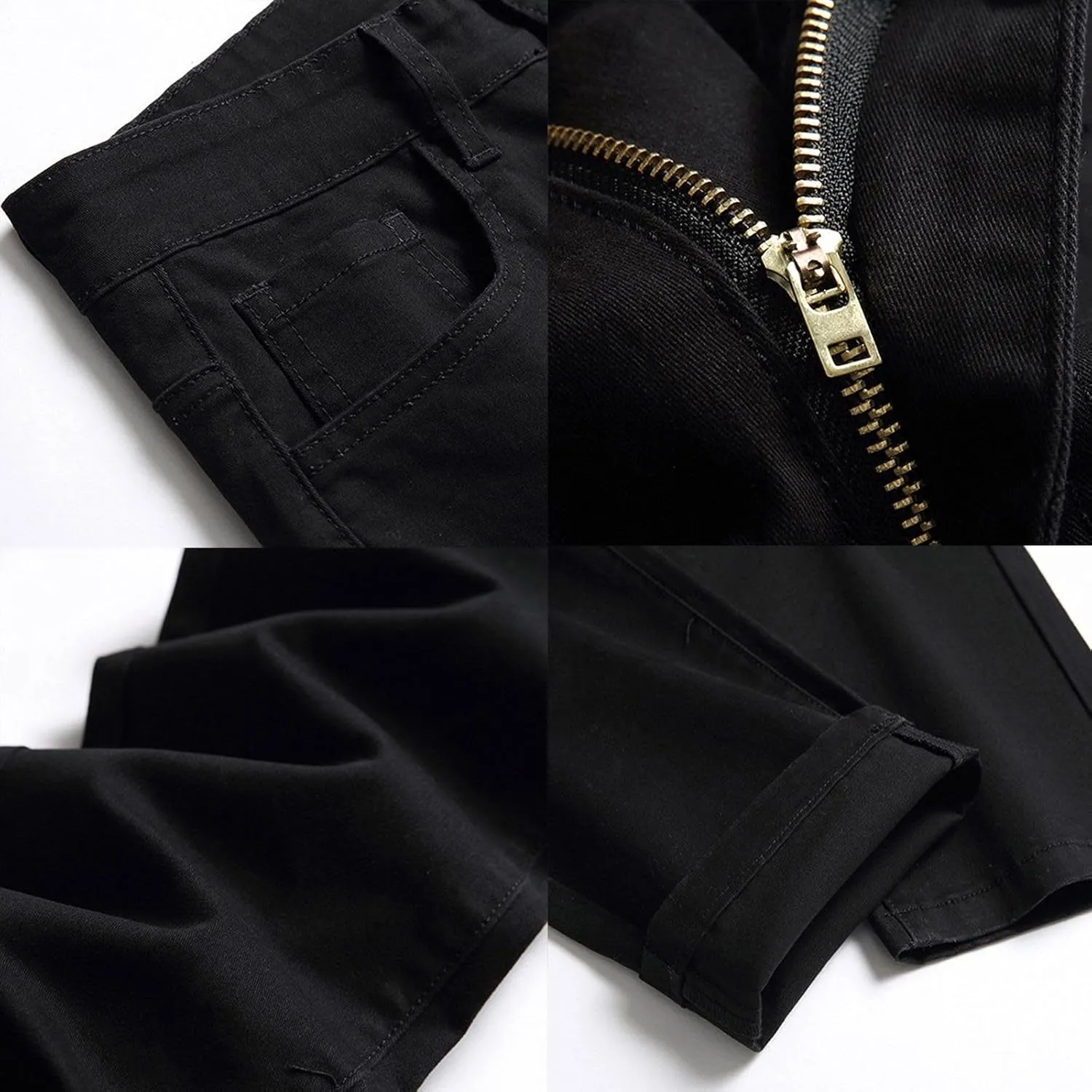 Mens Jeans Slim Fit Athletic Fit Jeans Ripped Distressed Holes Loose Embroidery Hip Hop Denim Pants Oversized Pants