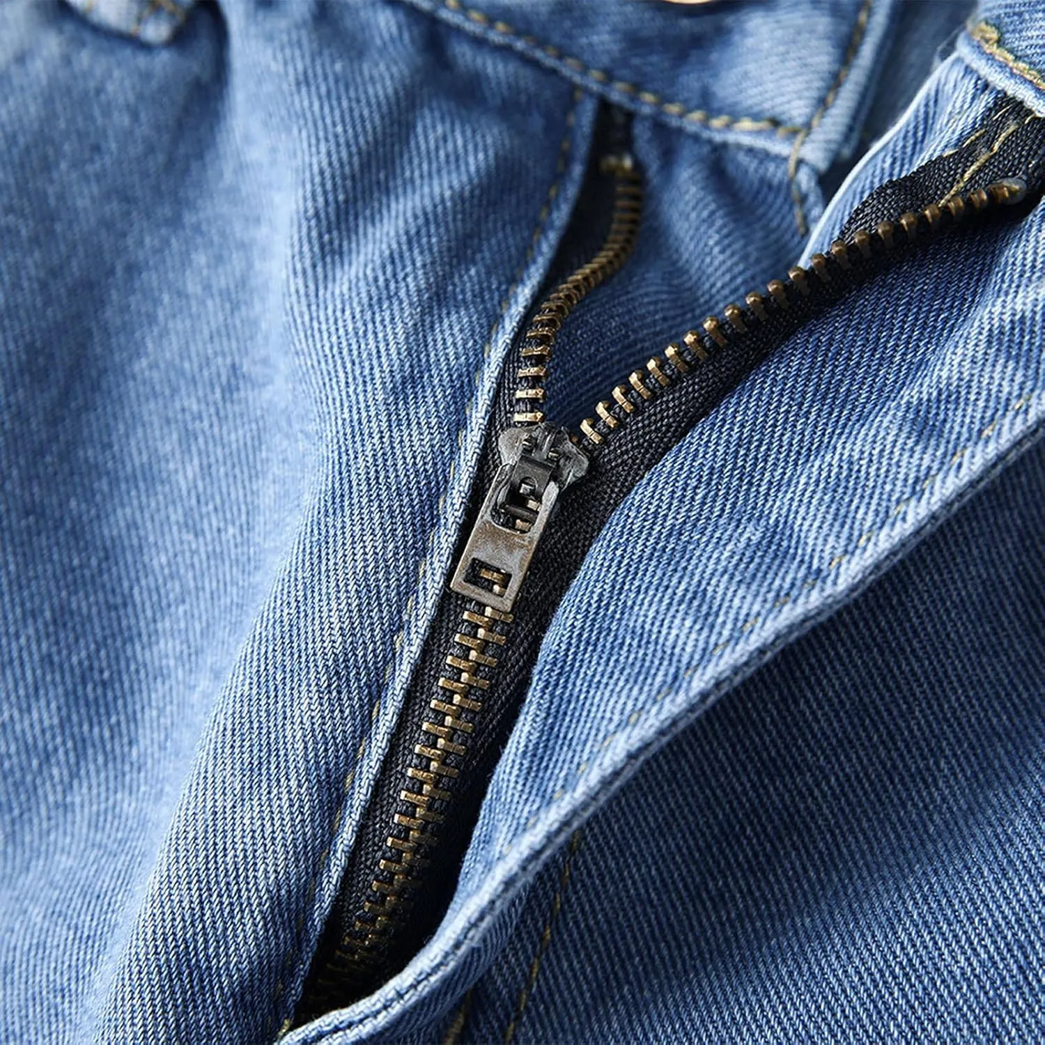 Men's Jeans Straight High Stretch Jeans Vintage Straight Jeans Stretch Denim Pants Expandable Waist Straight Fit Jeans