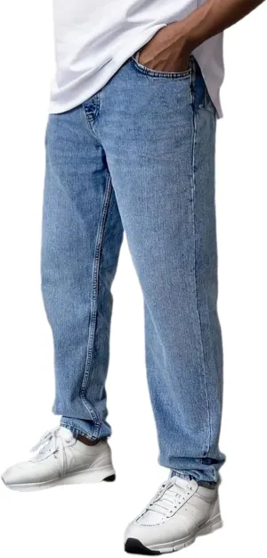 Men's Jeans Straight High Stretch Jeans Vintage Straight Jeans Stretch Denim Pants Expandable Waist Straight Fit Jeans