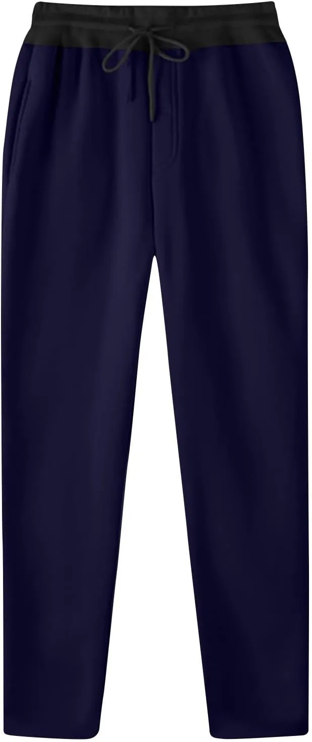 Mens Joggers Pants Solid Casual Pants Elastic Waist Drawstring Lightweight Workout Athletic Trousers with Pockets