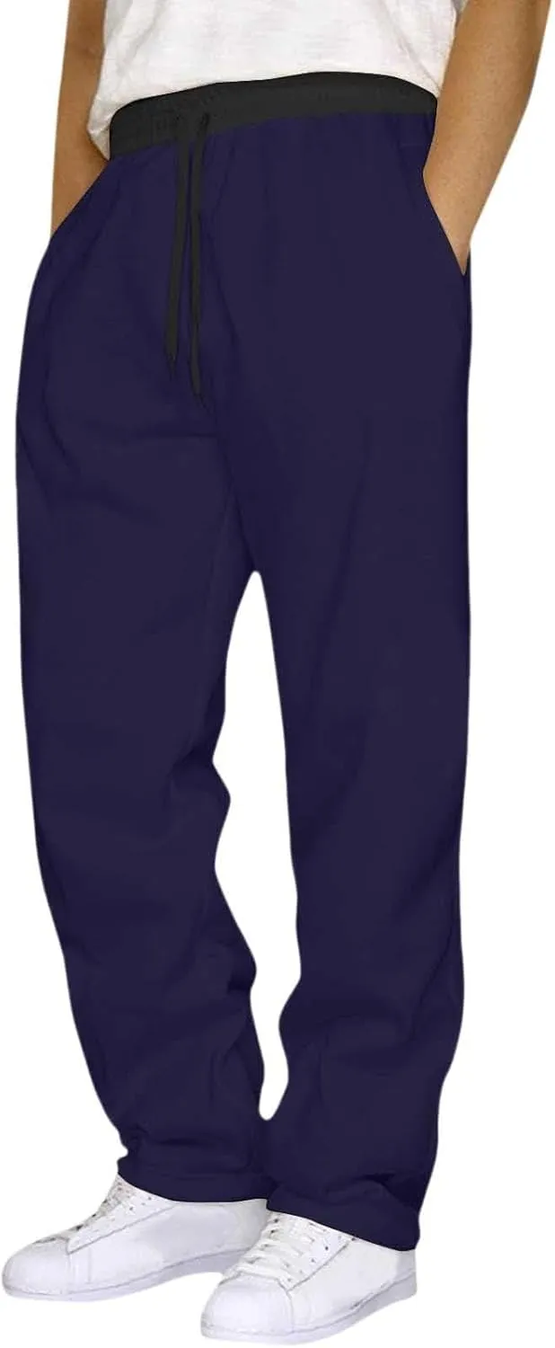 Mens Joggers Pants Solid Casual Pants Elastic Waist Drawstring Lightweight Workout Athletic Trousers with Pockets