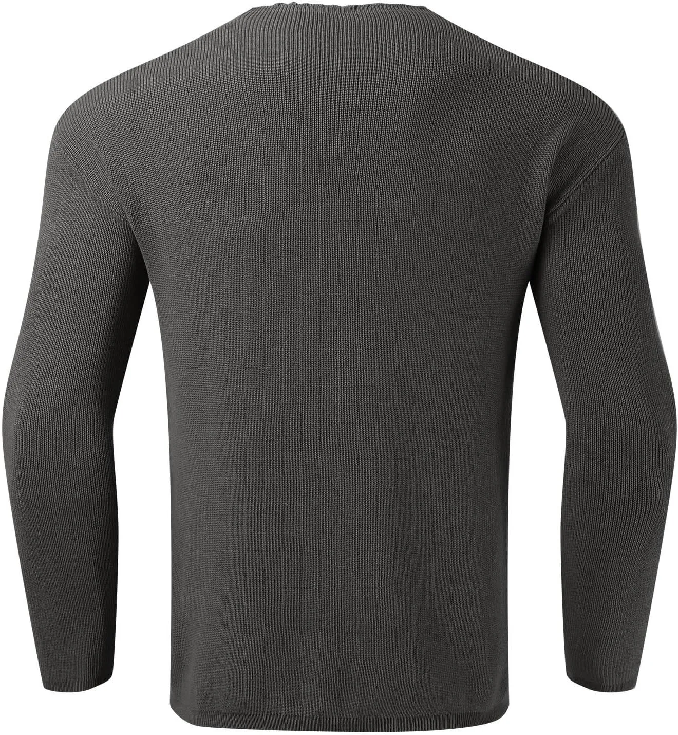 Mens Knit Long Sleeve Sweater Deep V Neck Solid Color Pullover Top Sweater Classic Raglan Sweatshirt Versatile Jacket