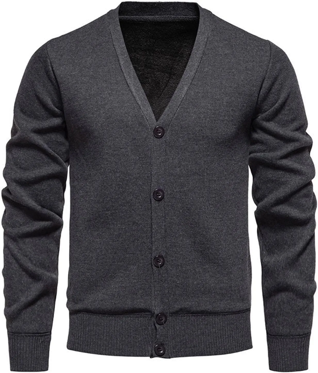 Men's Lightweight Cardigan Button Down V Neck Sweaters Big and Tall Knit Sweater Solid Color Cardigan Sweater