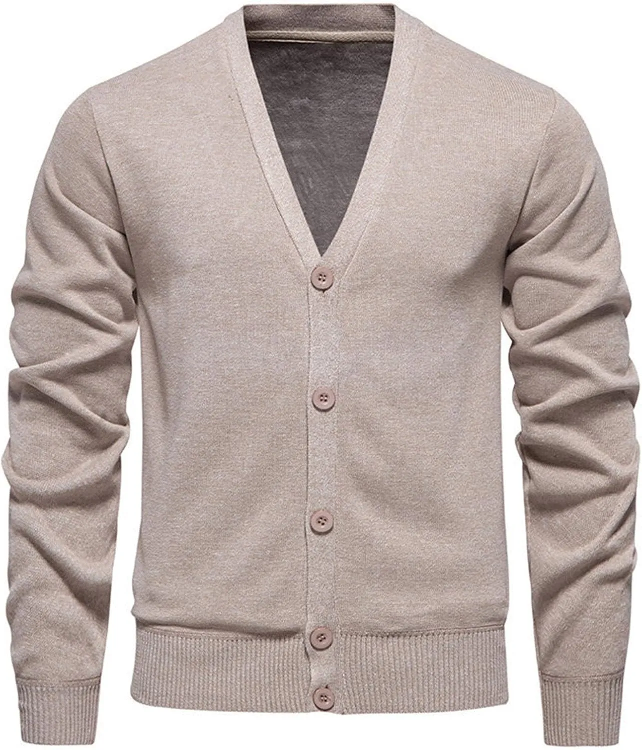 Men's Lightweight Cardigan Button Down V Neck Sweaters Big and Tall Knit Sweater Solid Color Cardigan Sweater
