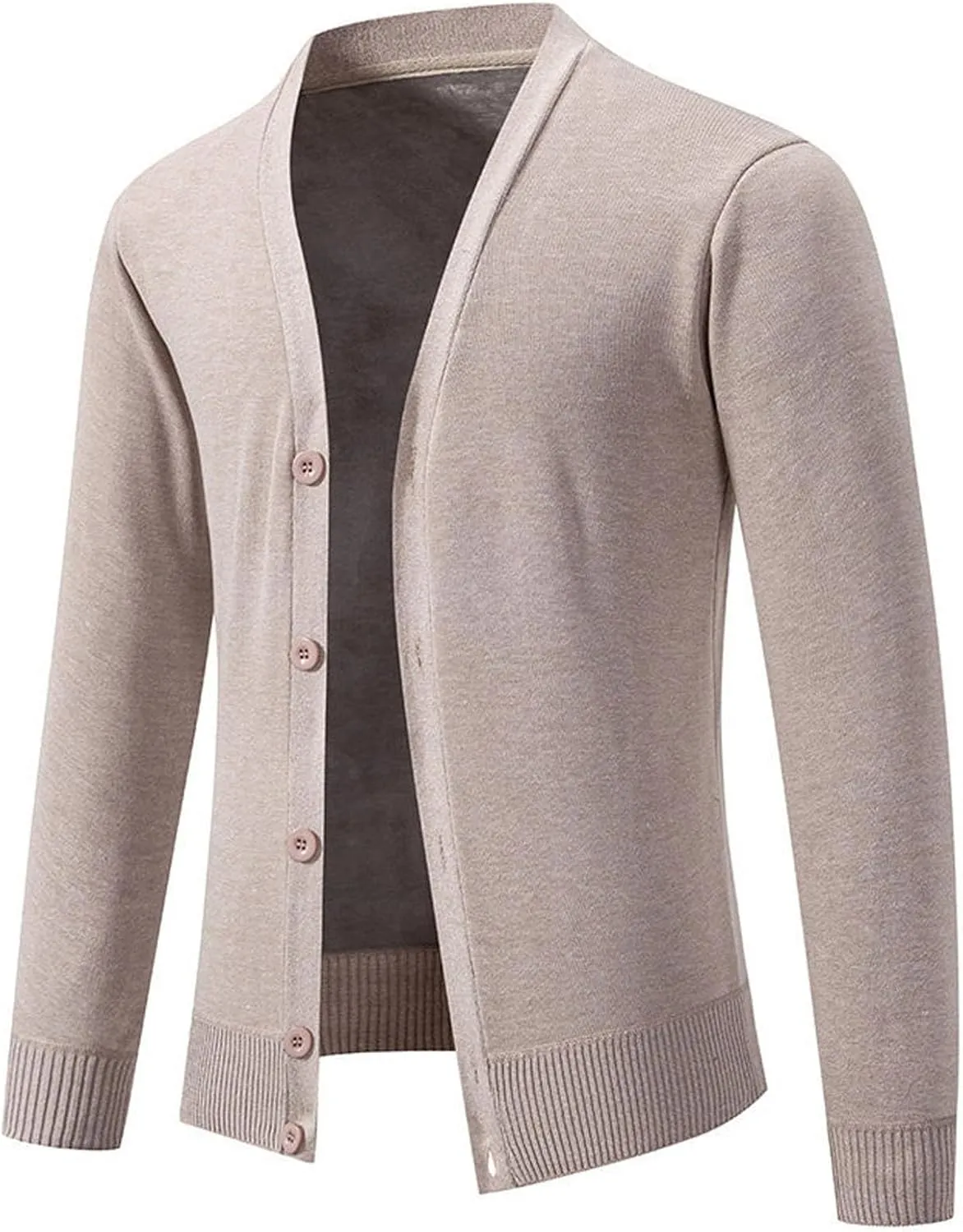 Men's Lightweight Cardigan Button Down V Neck Sweaters Big and Tall Knit Sweater Solid Color Cardigan Sweater