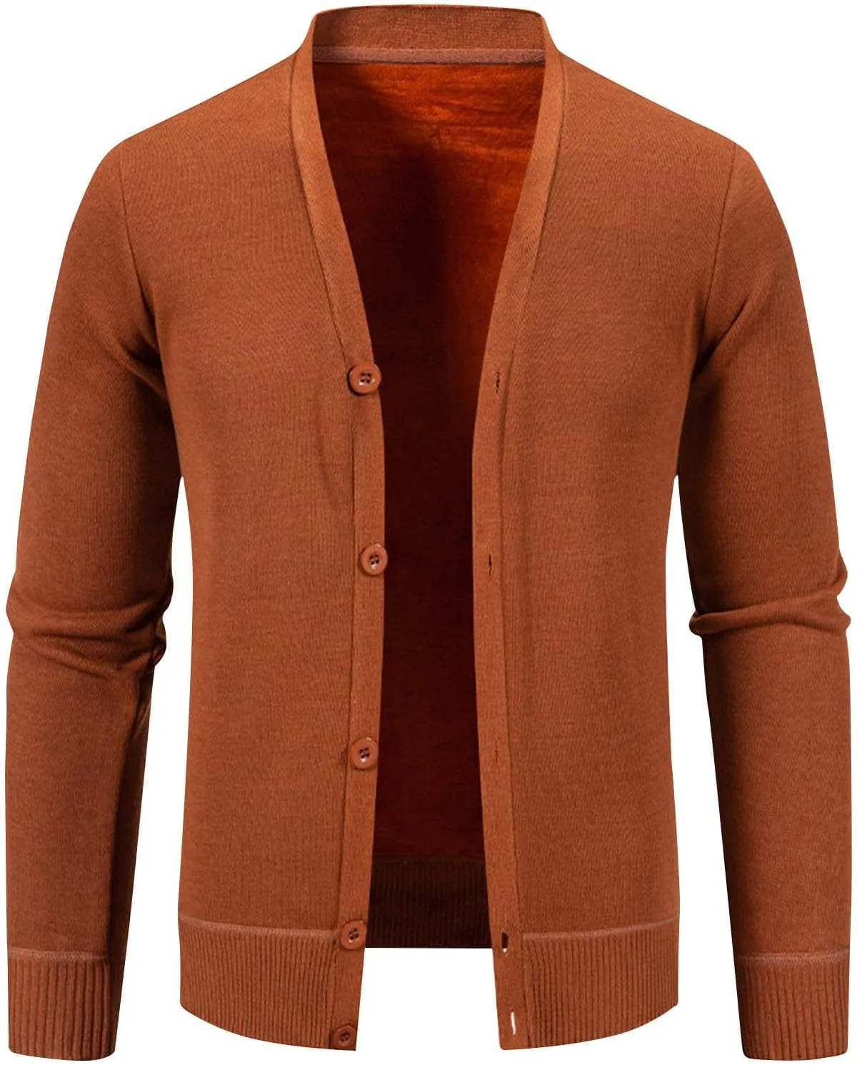 Men's Lightweight Cardigan Button Down V Neck Sweaters Big and Tall Knit Sweater Solid Color Cardigan Sweater