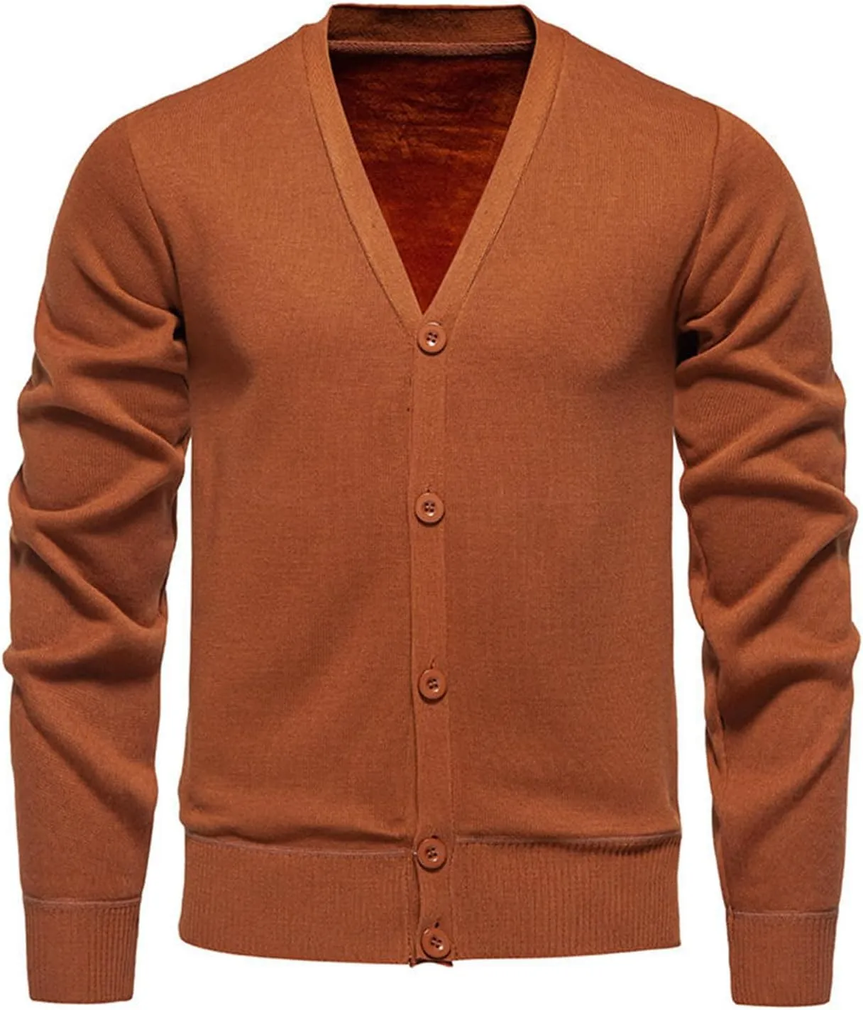 Men's Lightweight Cardigan Button Down V Neck Sweaters Big and Tall Knit Sweater Solid Color Cardigan Sweater