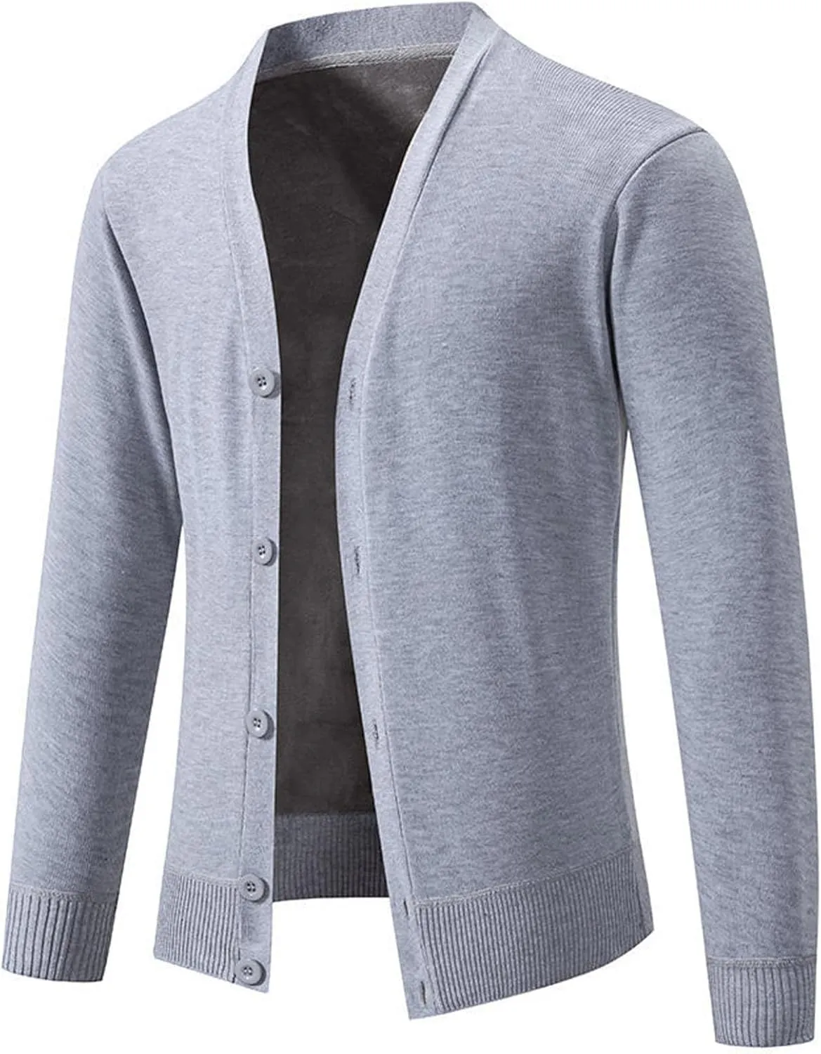 Men's Lightweight Cardigan Button Down V Neck Sweaters Big and Tall Knit Sweater Solid Color Cardigan Sweater