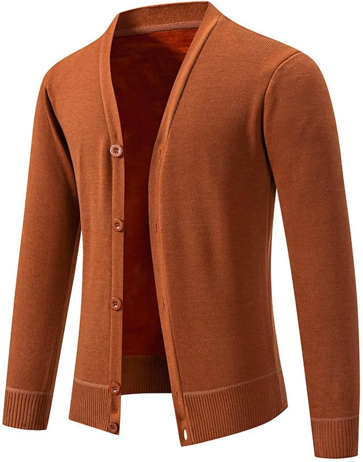 Men's Lightweight Cardigan Button Down V Neck Sweaters Big and Tall Knit Sweater Solid Color Cardigan Sweater