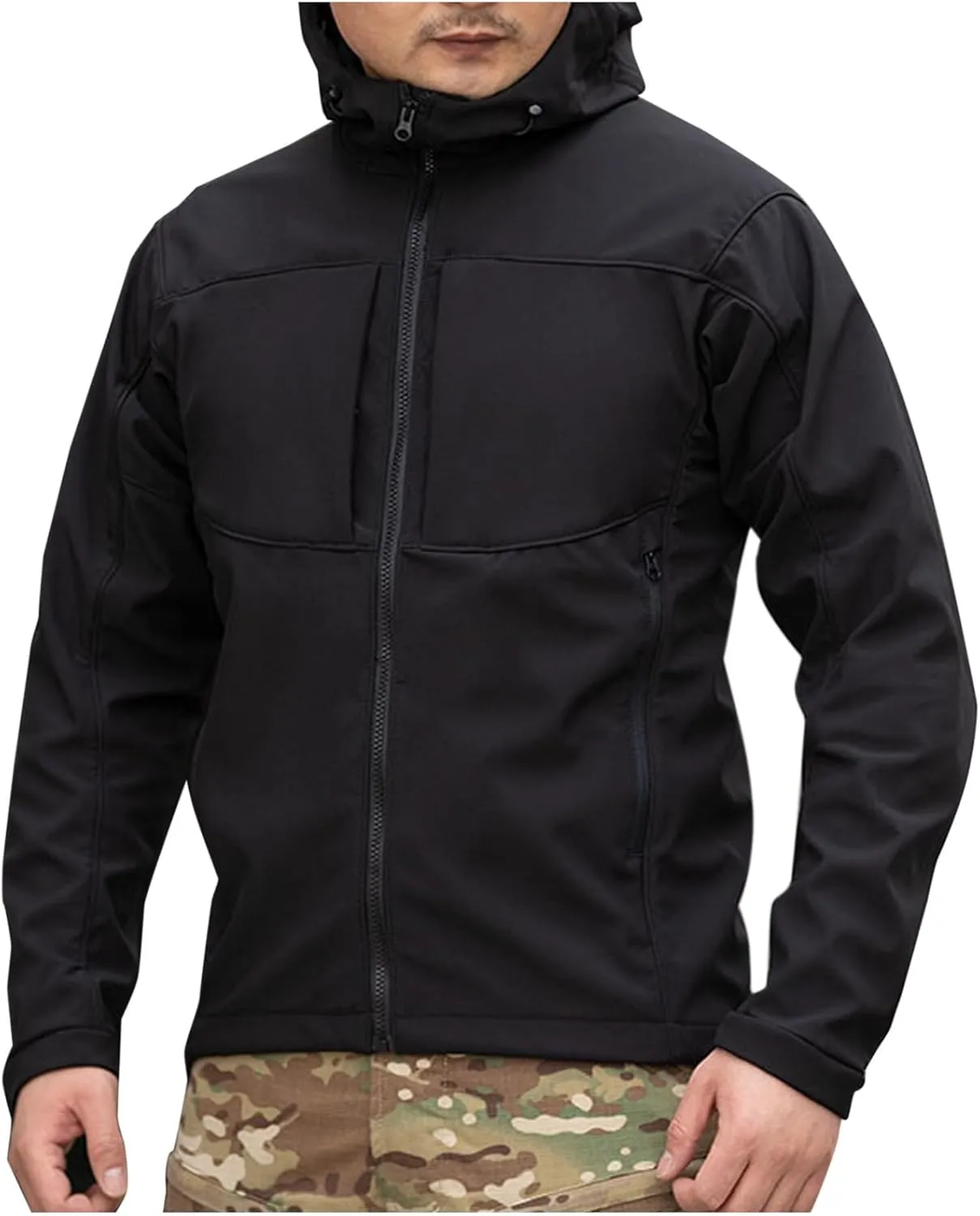 Mens Lightweight Hooded Windbreaker Waterproof Rain Jacket Breathable Softshell Raincoat for Outdoor Mountain Hiking