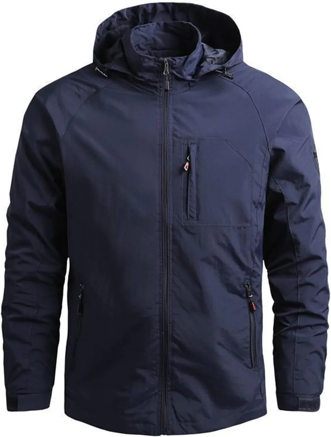 Mens Lightweight Jackets Waterproof Rain Jacket Packable Breathable Hood Shell Raincoat Hiking Travel Coat Windbreaker