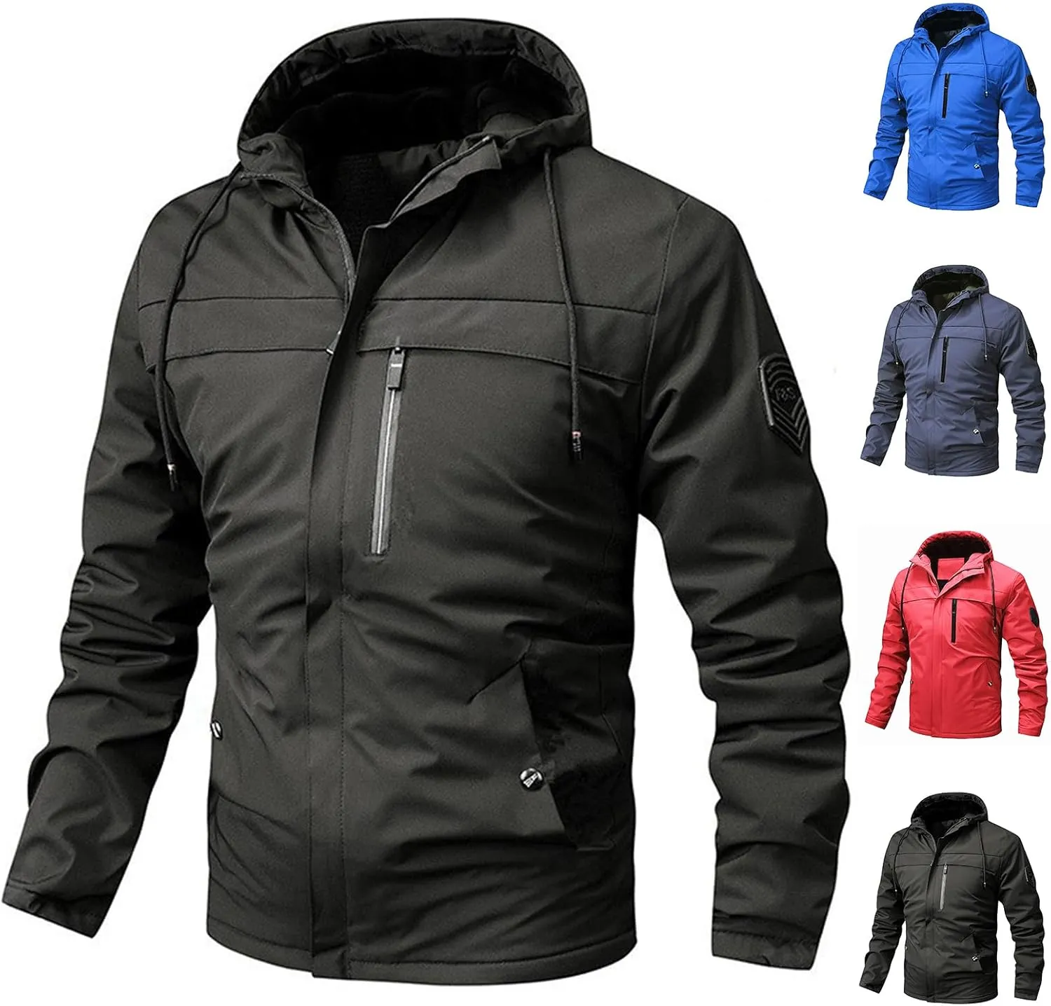 Men's Lightweight Waterproof Rain Jacket Hiking Windbreake Jacket Shell Hooded Outdoor Raincoat Overcoat for Travel
