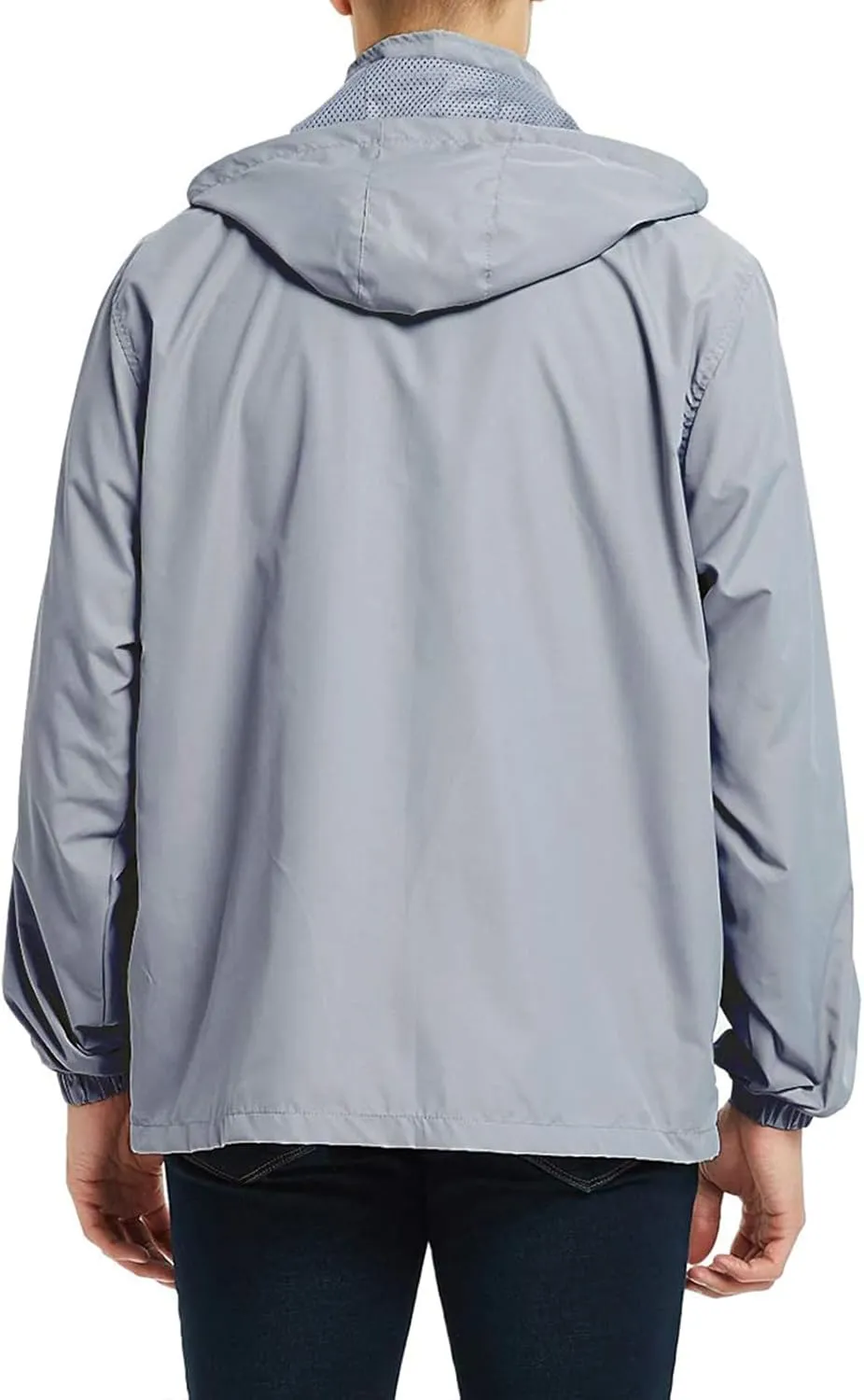 Men's Lightweight Windbreaker Rain Jackets with Removable Hood Waterproof Outdoor Coats