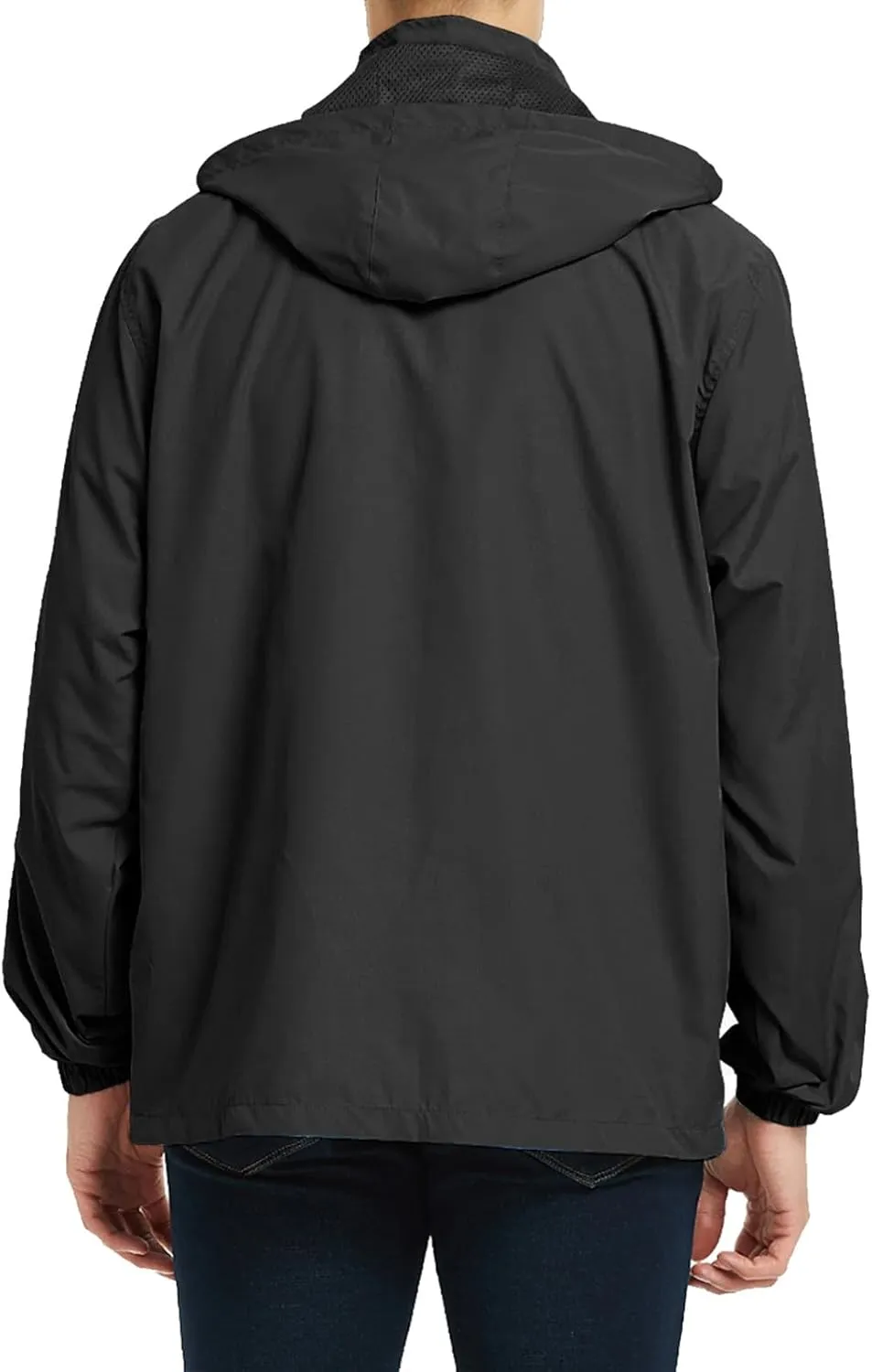 Men's Lightweight Windbreaker Rain Jackets with Removable Hood Waterproof Outdoor Coats