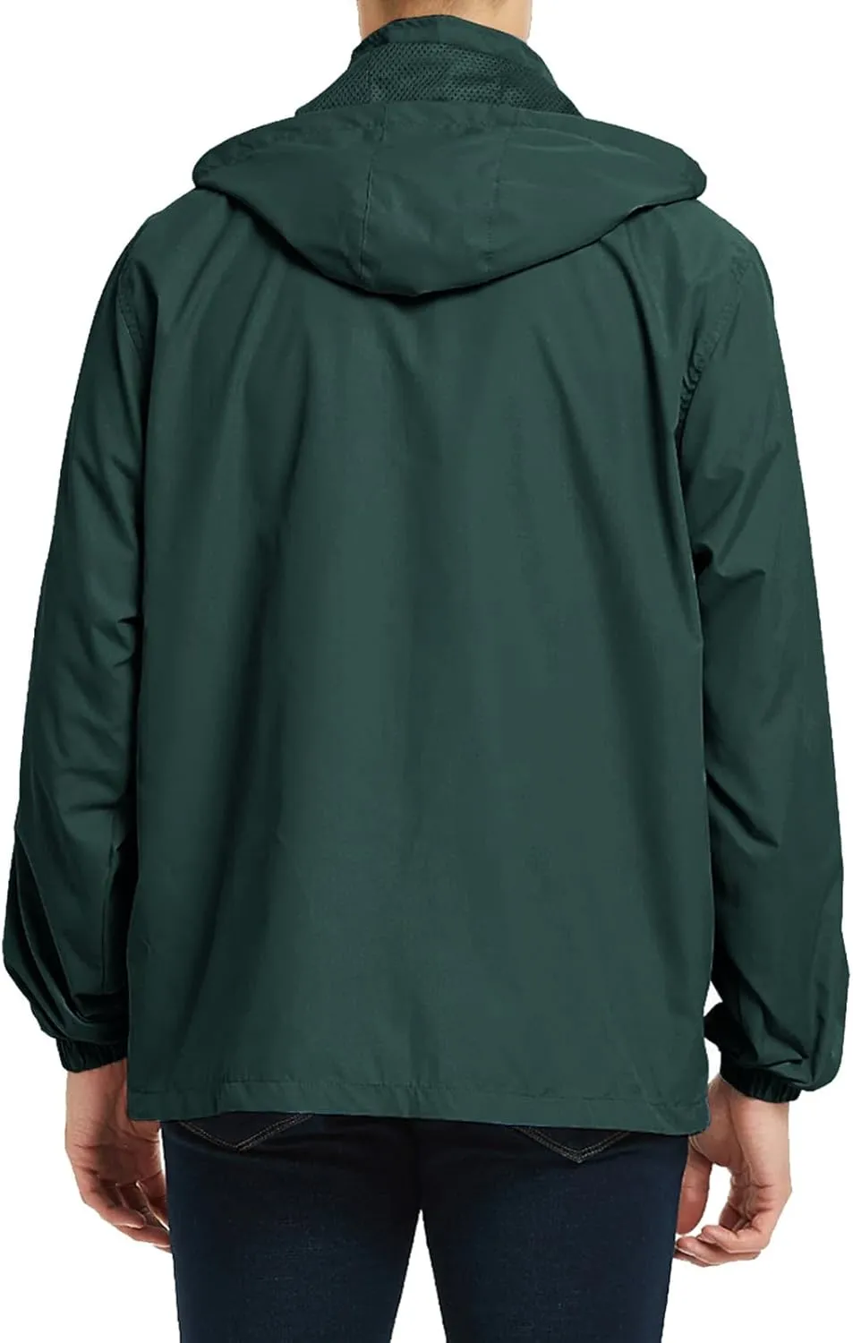 Men's Lightweight Windbreaker Rain Jackets with Removable Hood Waterproof Outdoor Coats