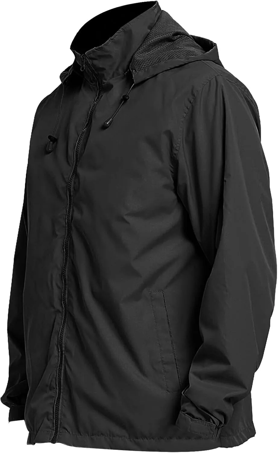 Men's Lightweight Windbreaker Rain Jackets with Removable Hood Waterproof Outdoor Coats