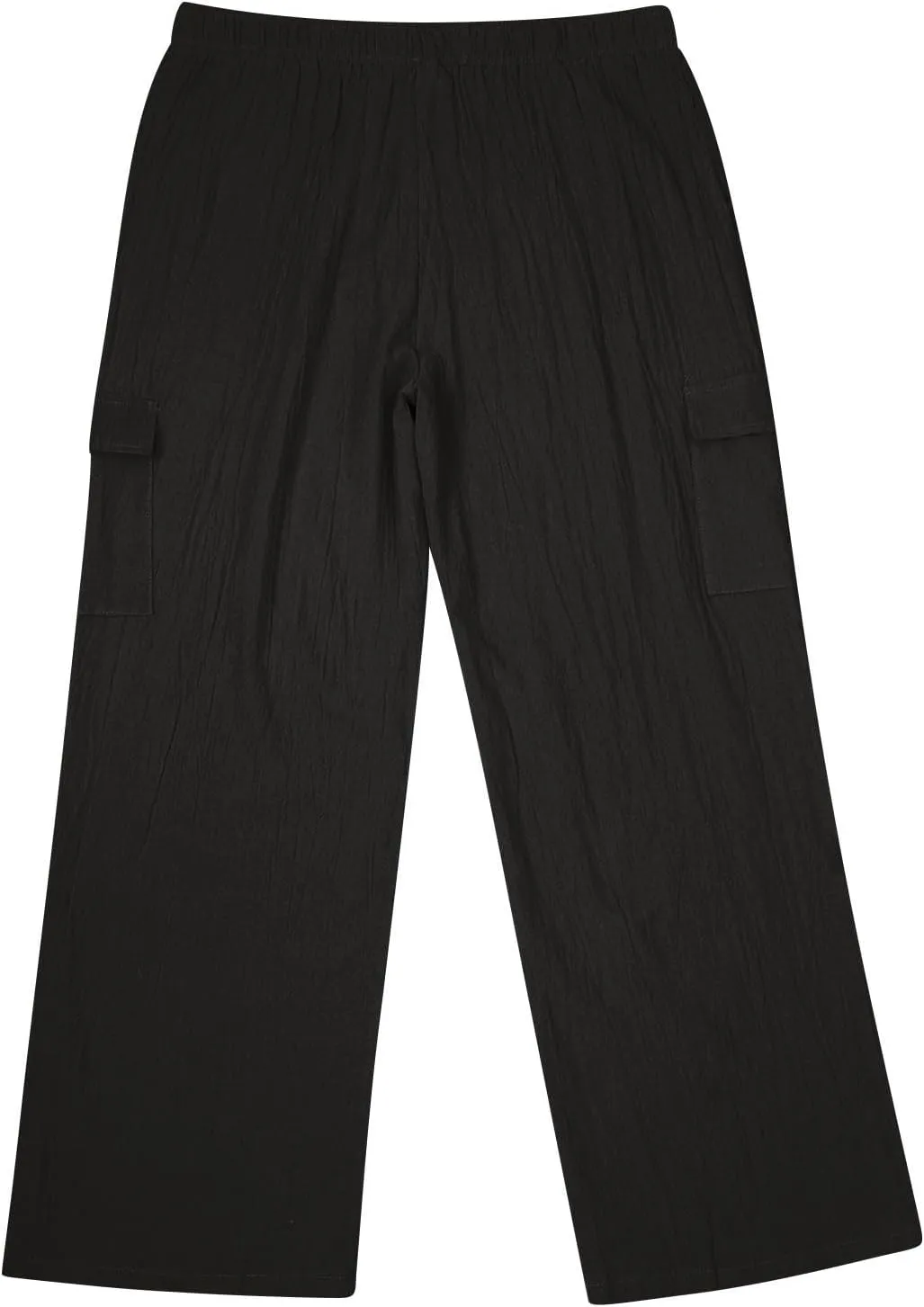 Mens Linen Beach Pants Big Tall Casual Elastic Waist Summer Beach Pants Lightweight Breathable Yoga Vacation Trouser