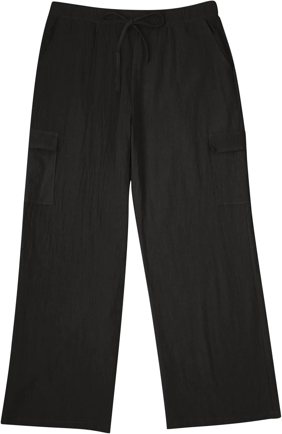 Mens Linen Beach Pants Big Tall Casual Elastic Waist Summer Beach Pants Lightweight Breathable Yoga Vacation Trouser