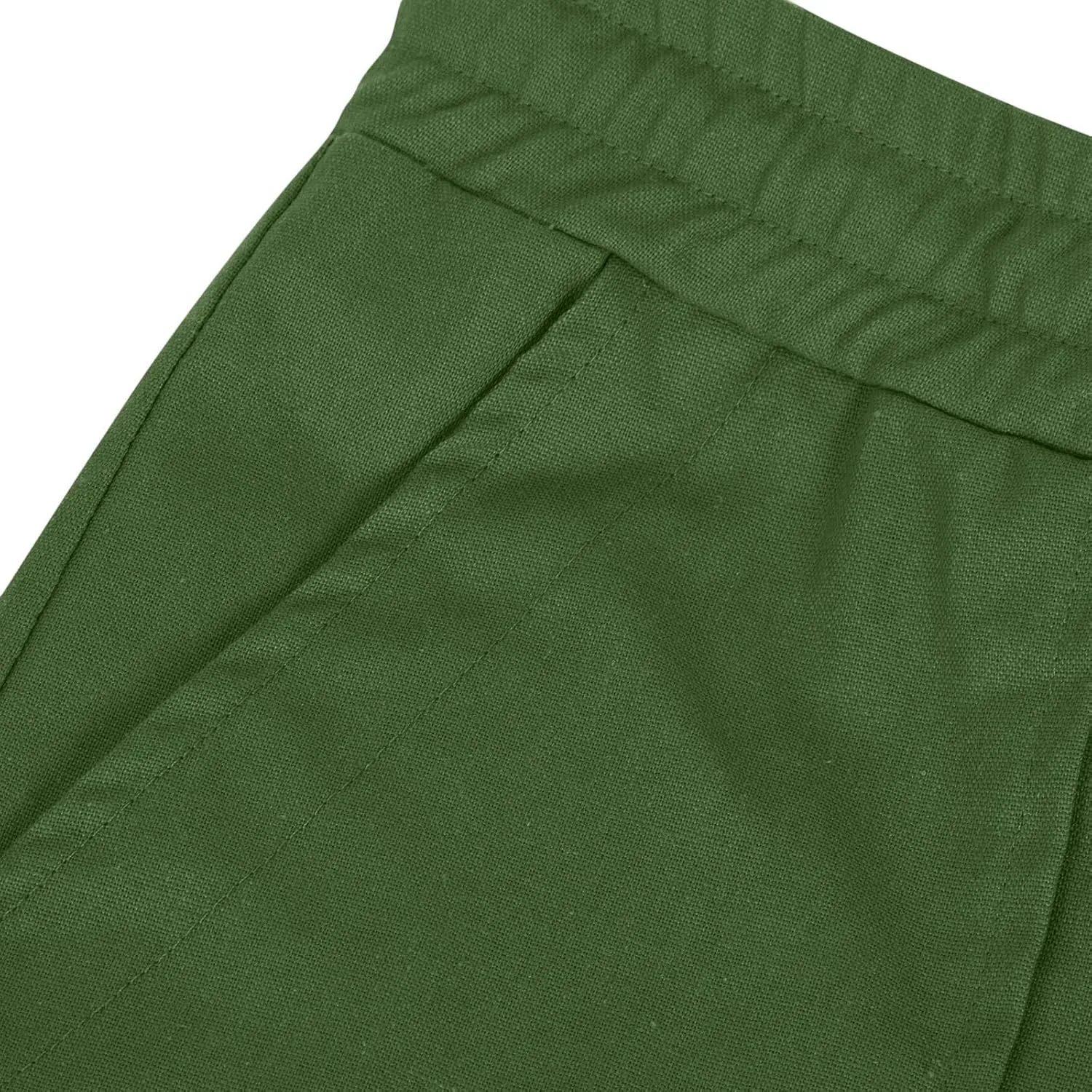 Mens Linen Pants Lightweight Casual Summer Beach Pants Elastic Waist Drawstring Straight Leg Regular Fit Yoga Trouser