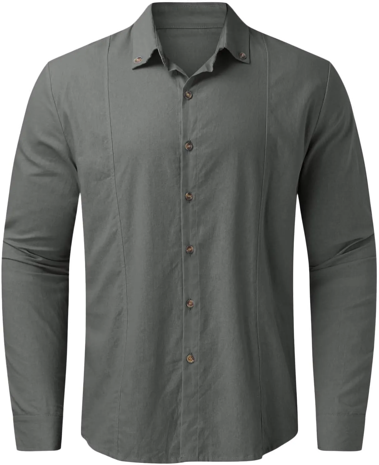 Men's Linen Shirts Short Sleeve Lapel V Neck Button Down Plus Size Tops Casual Vacation Beach Summer Hawallan Blouses