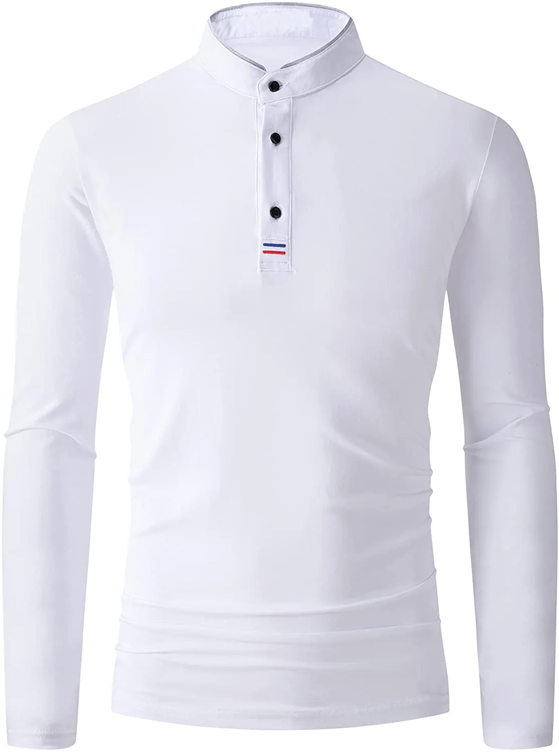 Mens Long Sleeve Polo Shirts Casual Regular Fit Cotton Polo Shirt for Men Fashion Henley Shirts