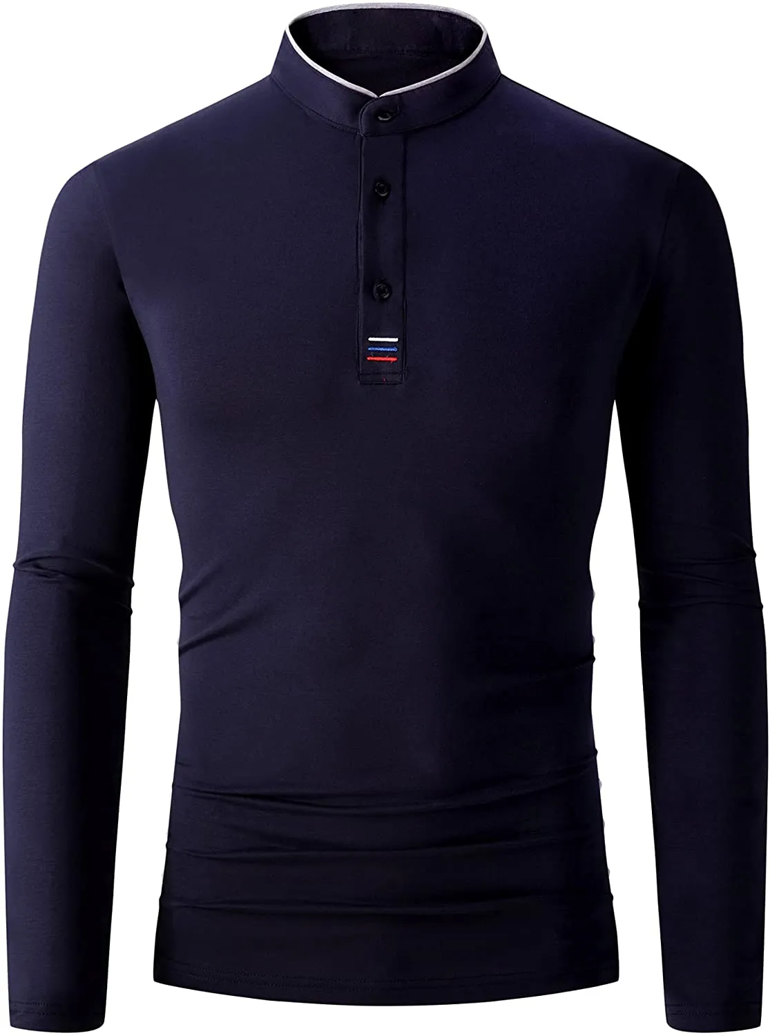 Mens Long Sleeve Polo Shirts Casual Regular Fit Cotton Polo Shirt for Men Fashion Henley Shirts
