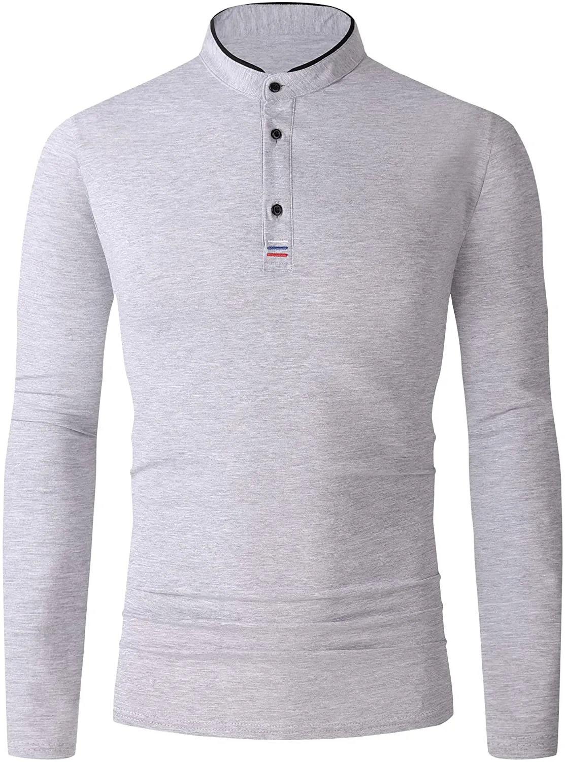 Mens Long Sleeve Polo Shirts Casual Regular Fit Cotton Polo Shirt for Men Fashion Henley Shirts