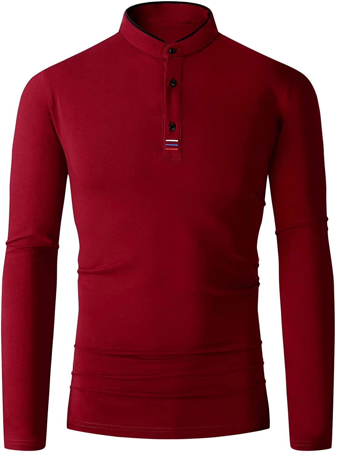 Mens Long Sleeve Polo Shirts Casual Regular Fit Cotton Polo Shirt for Men Fashion Henley Shirts