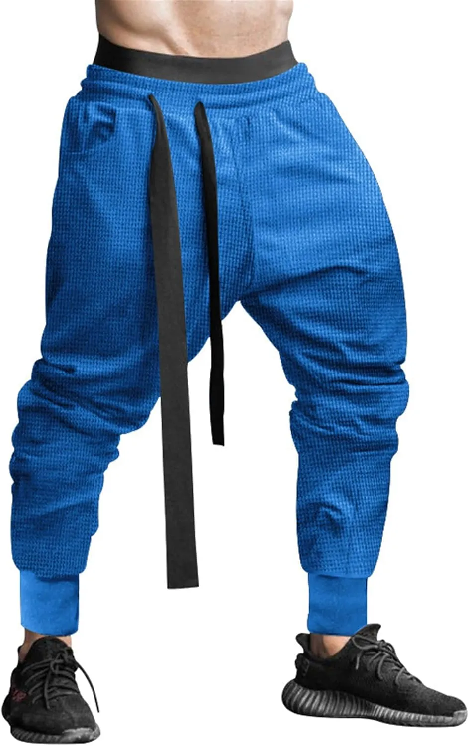 Mens Low Crotch Lightweight Pants Drawstring Elastic Waist Sweatpants Casual Loose Trousers Fashion Harem Fall Pant