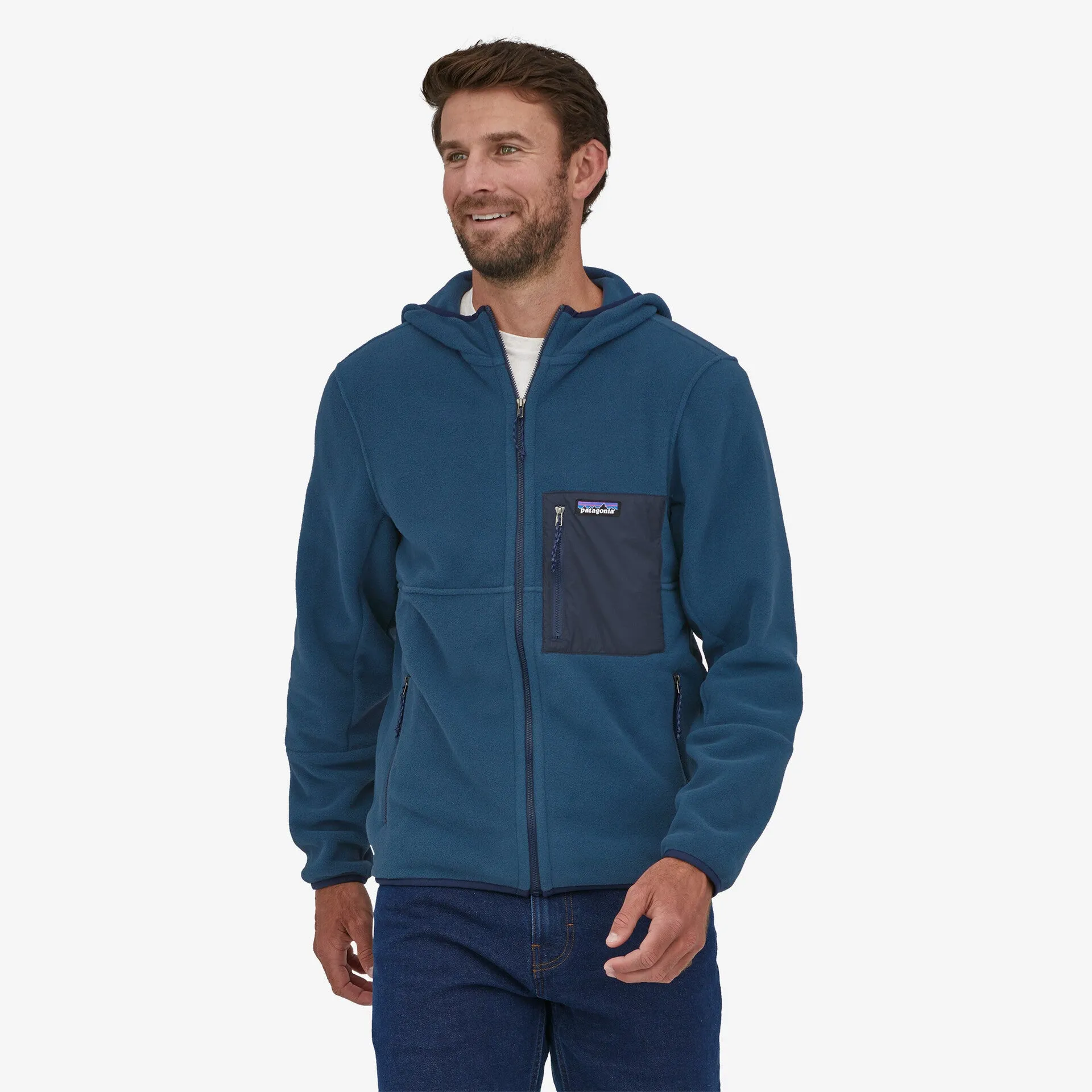 Men's Microdini Patagonia Fleece Sweatshirt, Tidepool Blue