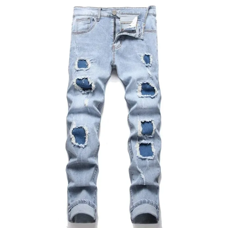 Men's Mid-Rise Slim Fit Casual Small Leg Jeans S5064052