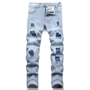 Men's Mid-Rise Slim Fit Casual Small Leg Jeans S5064052