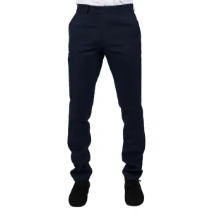 Mens Navy 3 Piece Trousers Tailored Fit Smart Formal Classic Wedding Retro Vintage