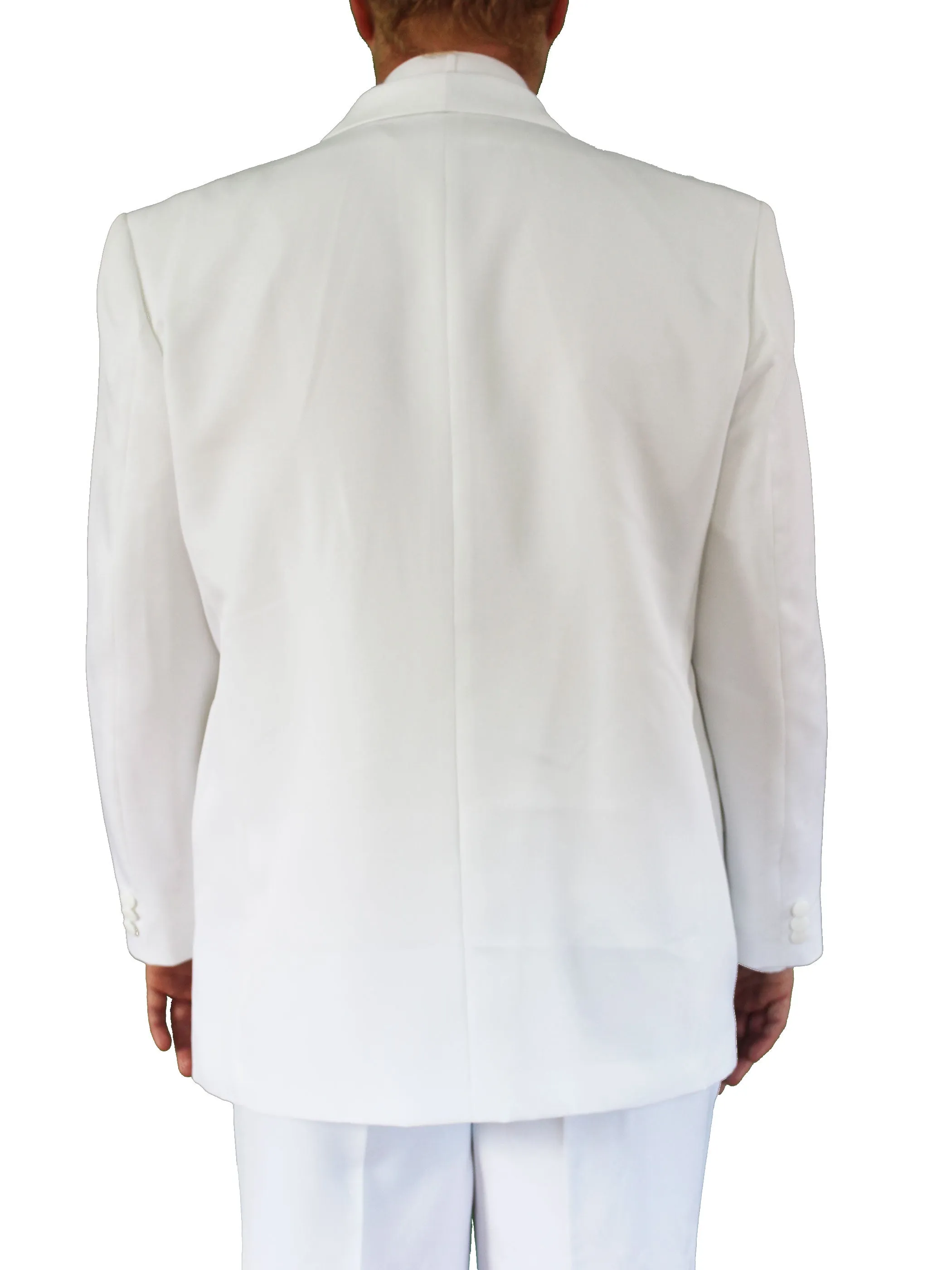 Men's One Button White Tuxedo Dinner Jacket with Shawl Collar