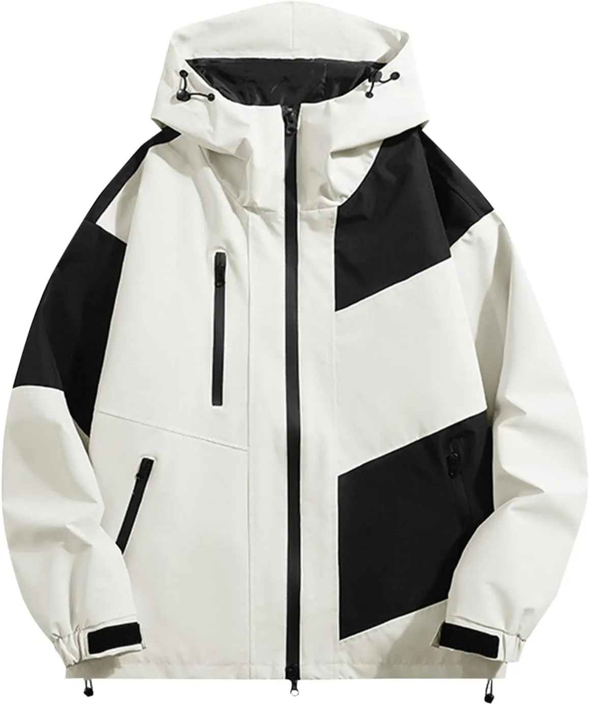 Men's Outdoor Hiking Rain Jacket Hooded Windbreaker Lightweight Softshell Jackets Waterproof Rain Coats with Pockets