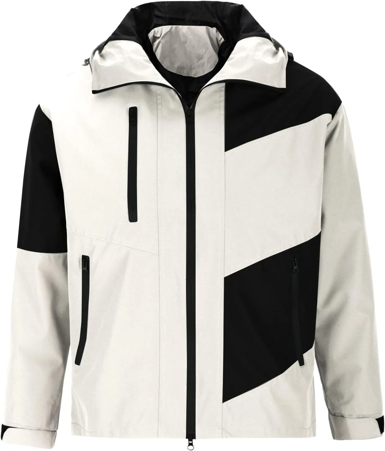 Men's Outdoor Hiking Rain Jacket Hooded Windbreaker Lightweight Softshell Jackets Waterproof Rain Coats with Pockets