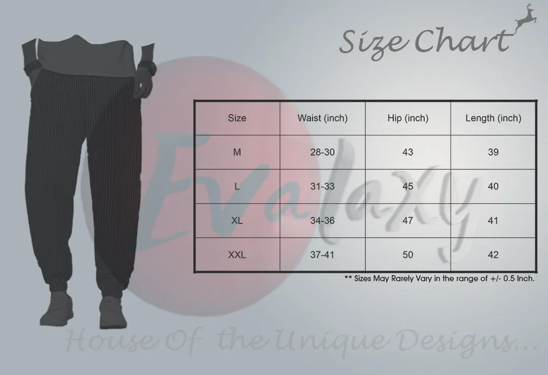 Men's Pants Loose Thin Grey & White Striped Jogger Breathable Casual Harem Combo (Pack of 2)