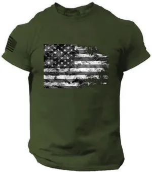 Men's Patriotic Shirts Short Sleeve Printed Summer Crewneck Patriotic Tops Casual T Shirt 4th of July 2024 Shirts