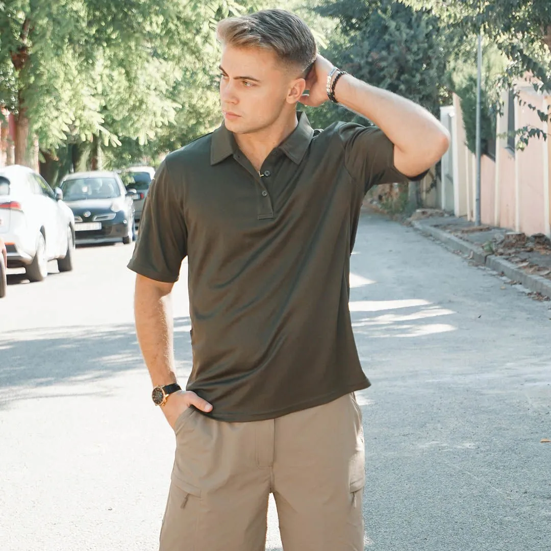 Men's Polo Collared Shirt Quick Dry Performance Short Sleeve Golf Collared Shirt