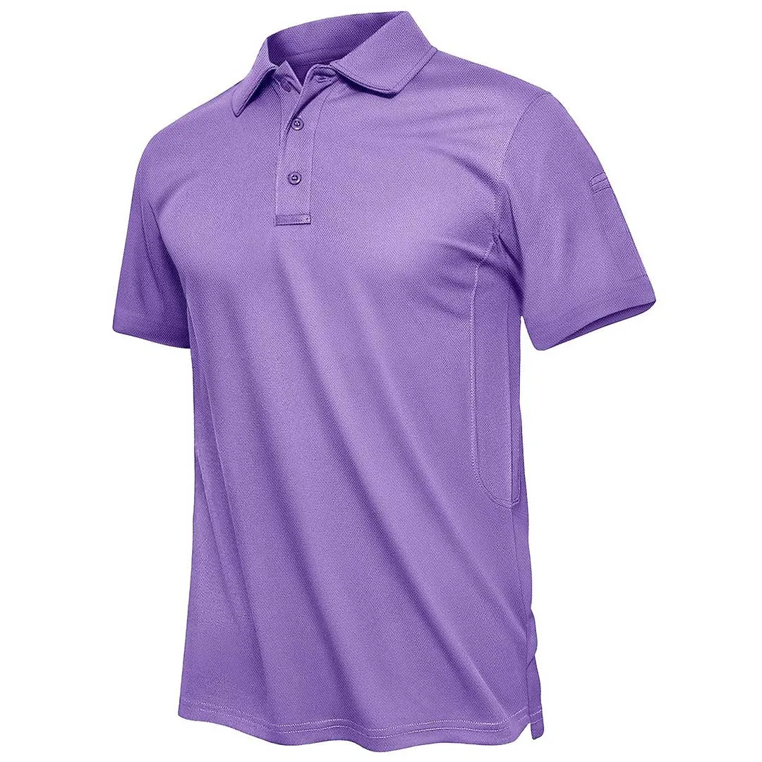 Men's Polo Collared Shirt Quick Dry Performance Short Sleeve Golf Collared Shirt