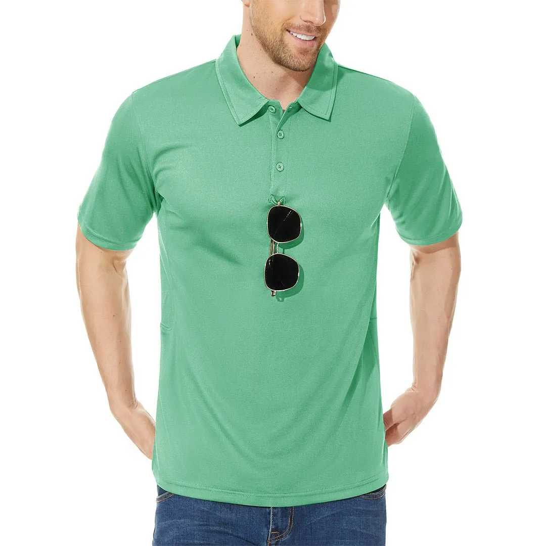 Men's Polo Collared Shirt Quick Dry Performance Short Sleeve Golf Collared Shirt